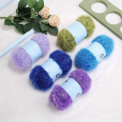 Colorful Glass Silk Wool Thread Hand-knitted Doll DIY Kit