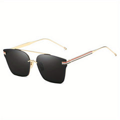 Square Striped UV400 Sunglasses for Driving Vacation Travel