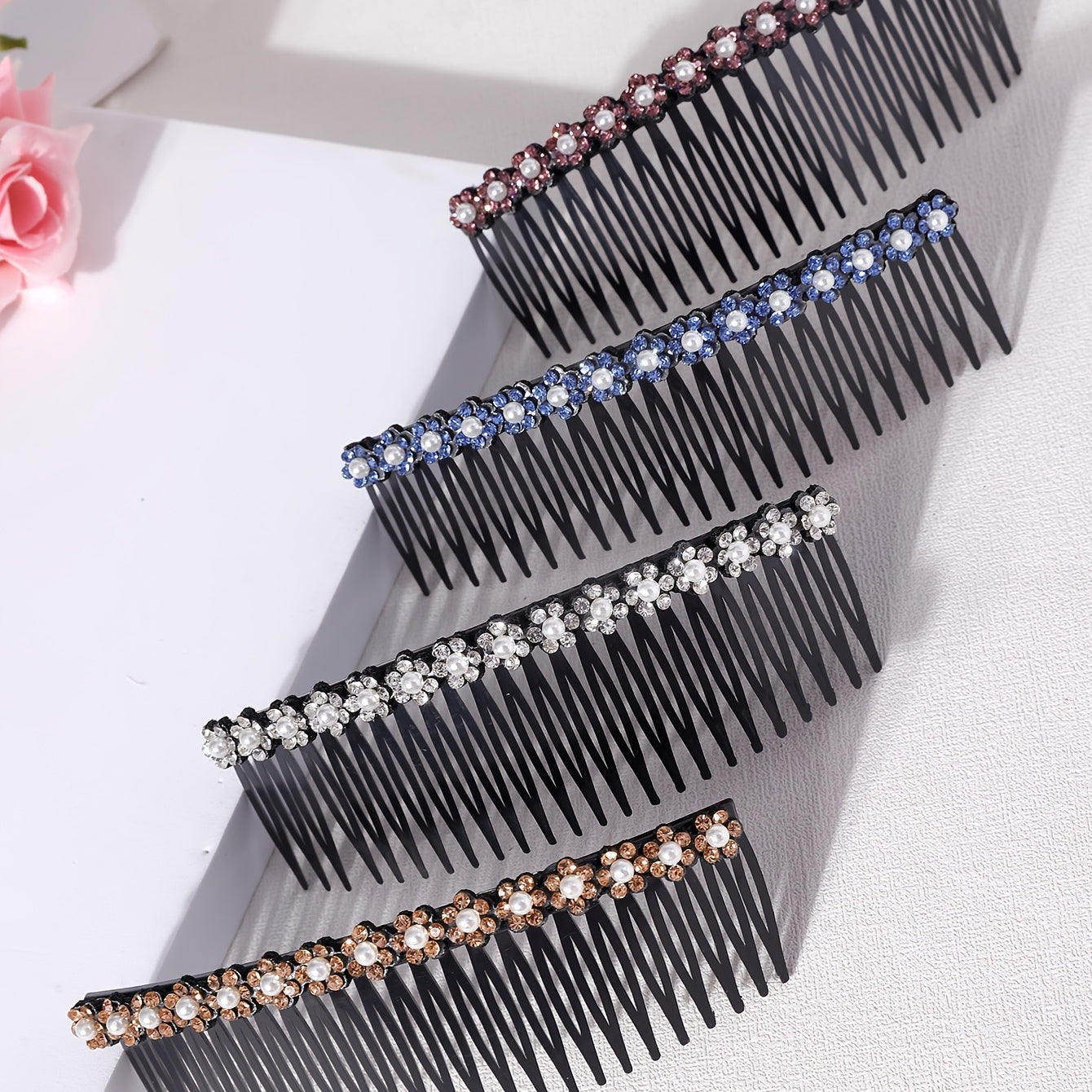 Rhinestone Hair Comb Clip Women Lady Plastic Slide Hairclip
