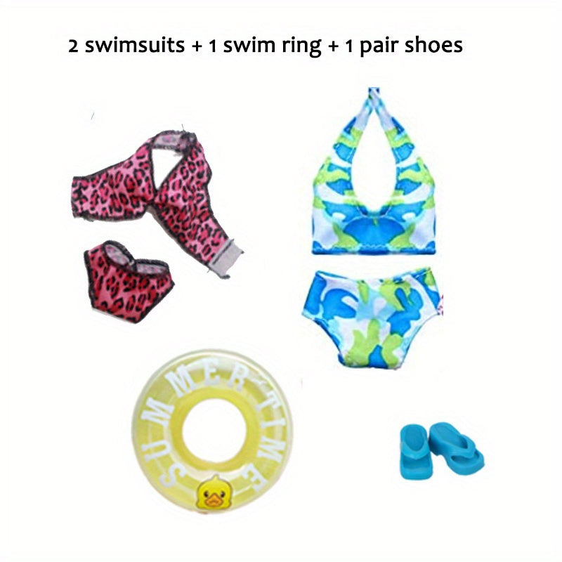 4Pcs Doll Swimwear Set Accessories For 11.5'' Dolls Girls Toys