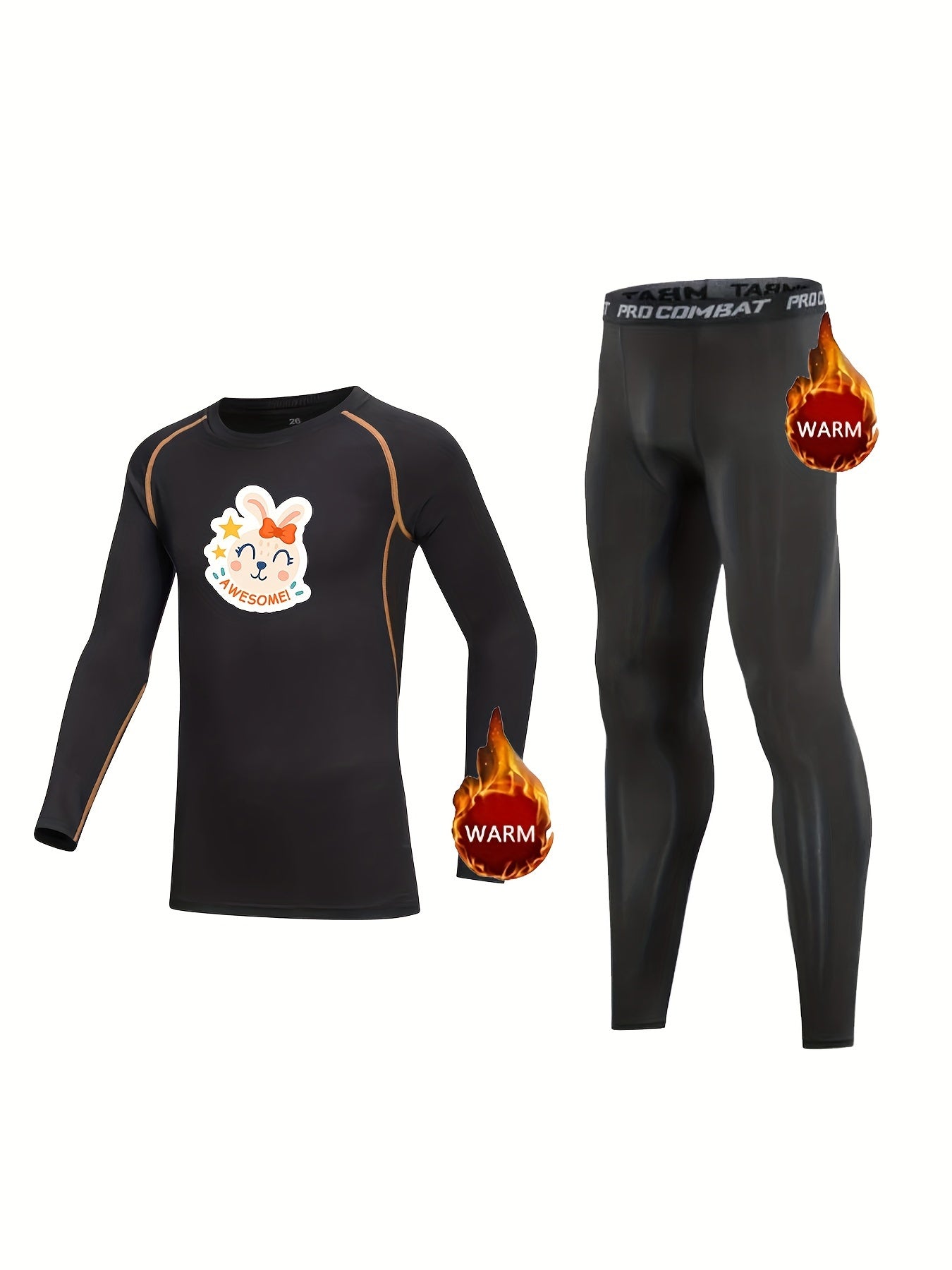 2pcs Kids Fleece Sets Long Sleeve Crew Neck Pullover Elastic Waist Pants
