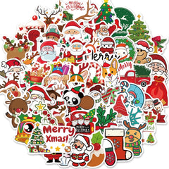 50pcs Cartoon Christmas Sticker Set for DIY Gift Decorations