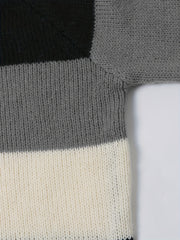  Colorblock Sweater Round Neck Jumper