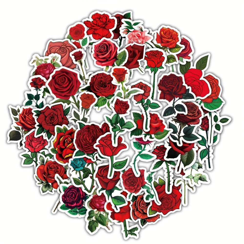 60pcs Waterproof Flower Sticker Pack Vibrant Vinyl Decals for Laptops Water Bott