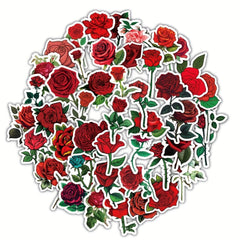 60pcs Waterproof Flower Sticker Pack Vibrant Vinyl Decals for Laptops Water Bott