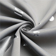 Big Star Moon Pattern Shortcurtain Grey Blackout75 Window Decor