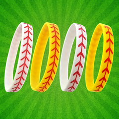 Softball Baseball Silicone Stretch Bracelet Sports Wristband