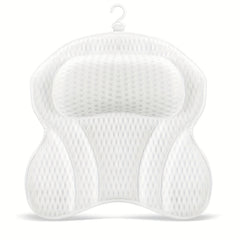 4D Air Net Soft Anti slip Bathtub Pillow with 6 Suction Cups