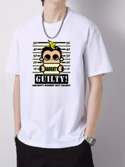 Naughty Monkey Print Men's Cotton Graphic Crew Neck T-shirt