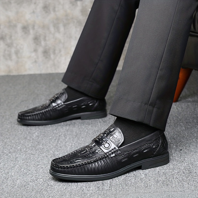 Men's Textured Non-Slip Dress Loafers