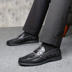Men's Textured Non-Slip Dress Loafers