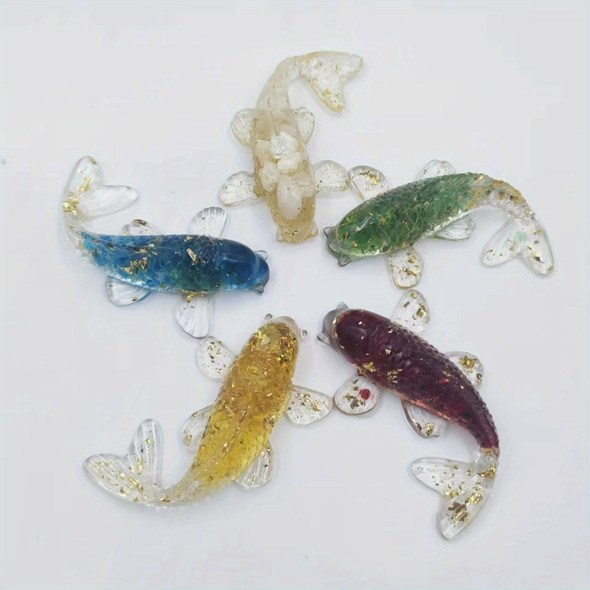 Crystal Gravel Drop Glue Fish Shape Small Ornaments Gift Fish Tank Aqu