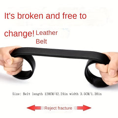 Men's Leather Belt Automatic Buckle Business Suit Waist Strap
