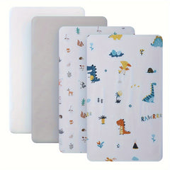 BEEWEED 4-Piece Microfiber Crib Sheets for Boys and Girls