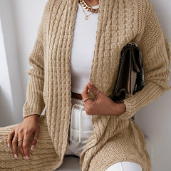  Women's Knit Jacquard Open Front Cardigan