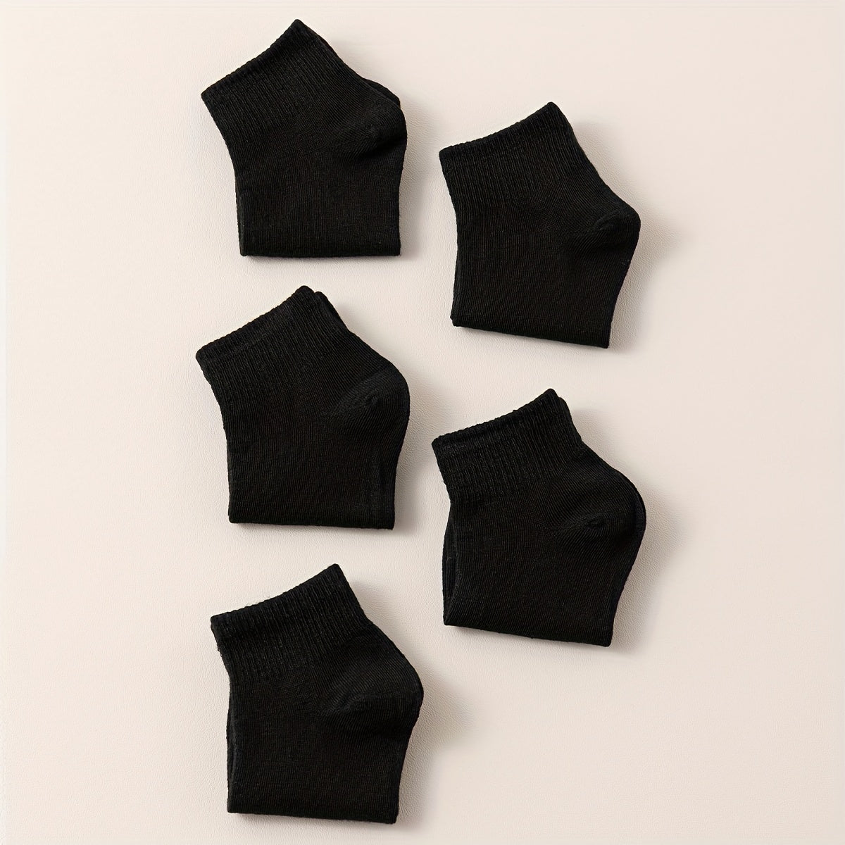 5 Pairs Solid Crew Socks Comfy & Breathable All match Socks Women's Stockings