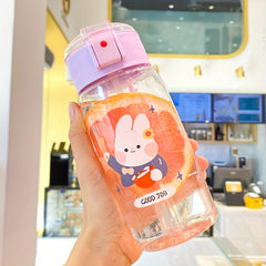 600ML Straw Water Bottle Portable Water Cup for Boys and Girls