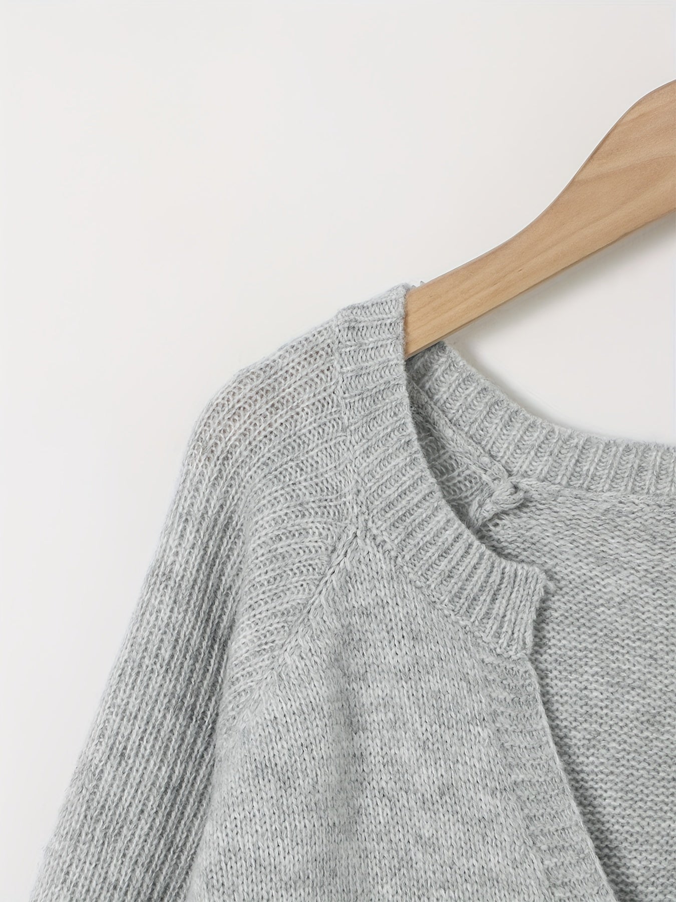  Casual Sweater Women's Plus Solid Bell Sleeve Jumper