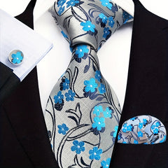 Men's Stripe Paisley Tie Set with Accessories