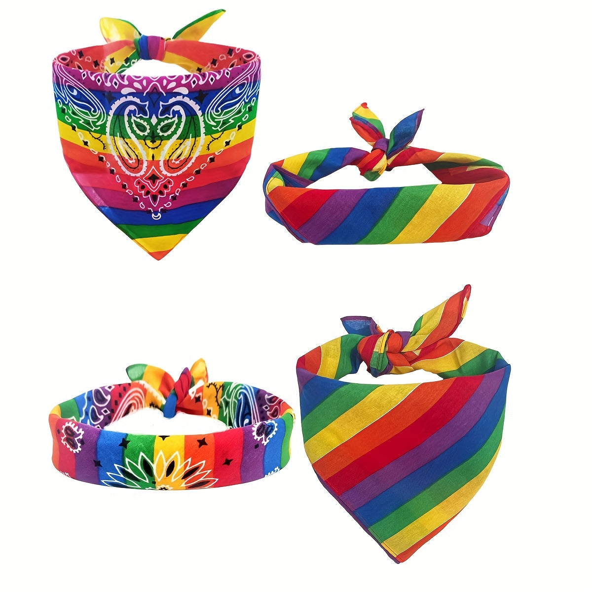 Rainbow Bandana Gay Pride LGBTQ Headband Hippie Style Scarf For Party