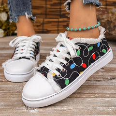 Women's Print Low Top Sneakers Comfortable Versatile Shoes