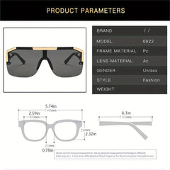 Flat Top Aviator Sunglasses Gradient Lens Glasses UV400