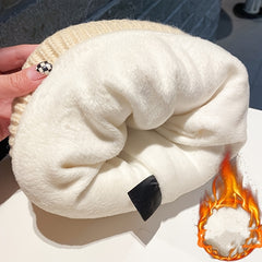 Antlers Fleece Warm Knit Hat Cold Proof Poop Beanie Hat