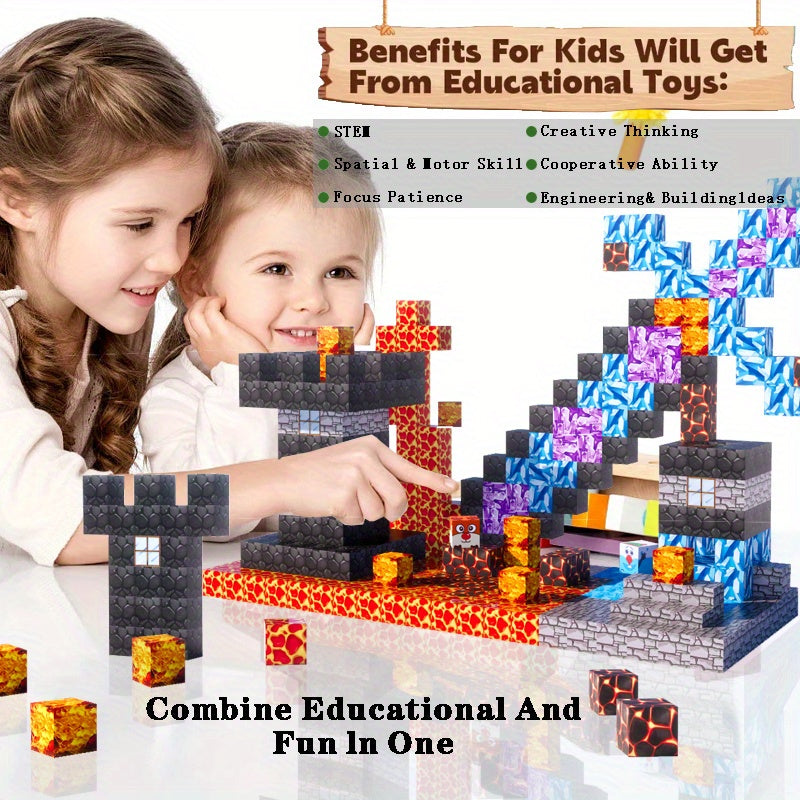 100pcs Magnetic Building Blocks Durable Construction Set Ideal Christmas Gift