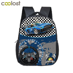 12 Inch Tank/Aircraft/Racing Car Small Backpack Boys Kindergarten Bag