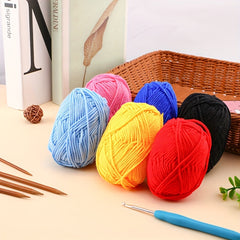 4-Strand Combed Milk Cotton Wool Yarn Ball for Crochet Doll Making
