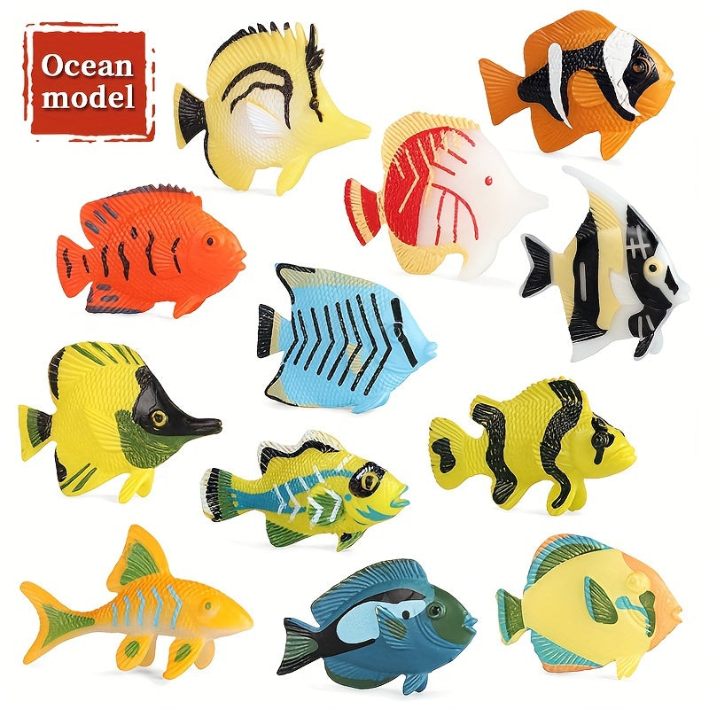 18pcs Mini Tropical Fish Set Ocean World Models for Kids