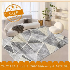 Soft Fluffy Geometric Area Rug Washable Carpet for Living Room Bedroom Apartment