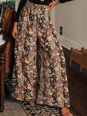  Random Print High Rise Wide Leg Pant