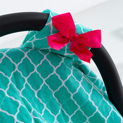 Green Plaid Print Car Seat Sunshade Cover for Girls