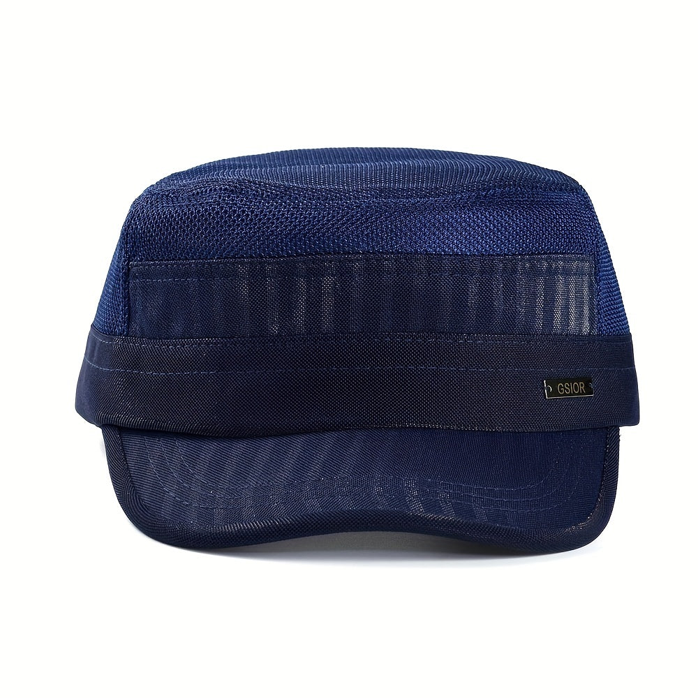 Breathable Mesh Army Cap Unisex Casual Flat Top Cadet Hat