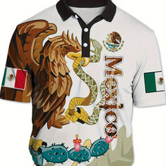 Eagle Snake Pattern Men's Short Sleeve Shirt