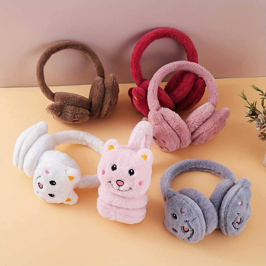 Women's Bear Earmuffs Soft Polyester Hand Washable