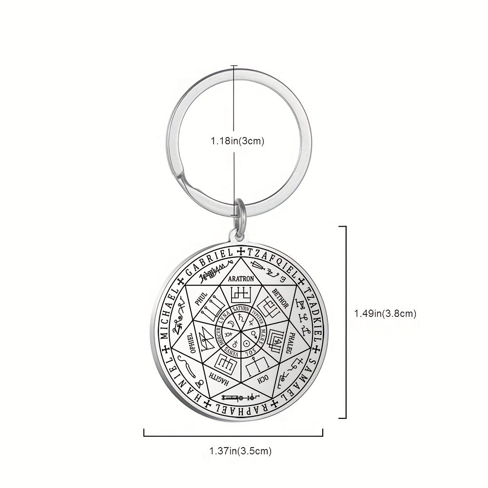 St. Michael Seven Archangels Protection Amulet Keychain