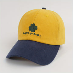 Lucky Clover Embroidery Baseball Cap Unisex Adjustable Sun Hat