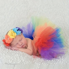 Rainbow Tutu Skirt for Newborn Girls - Perfect for First Birthday