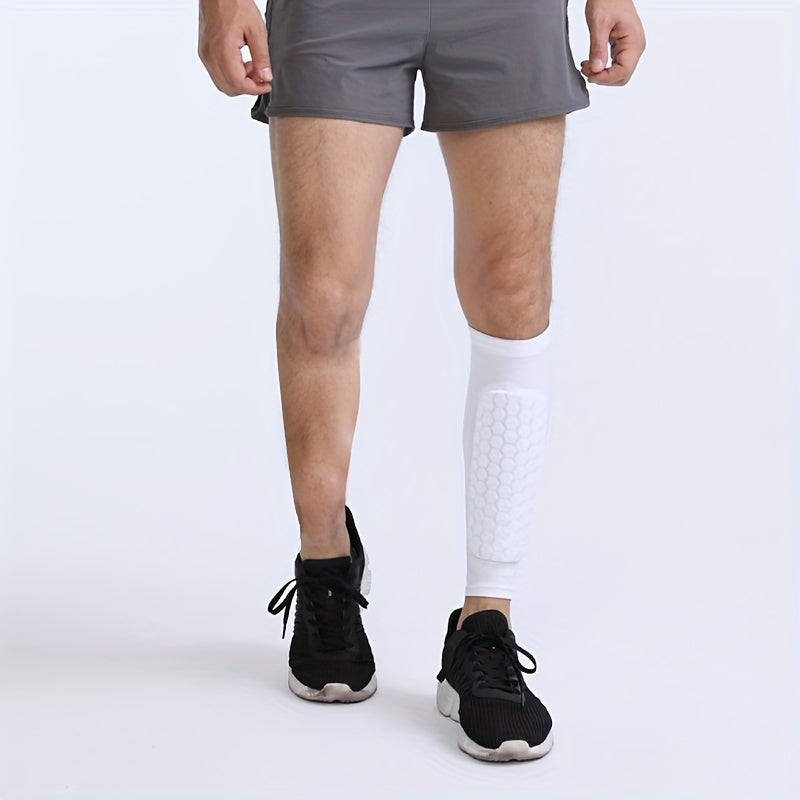 Soccer Shin Guard Calf Compression Sleeve Honeycomb Pads Shin Splint