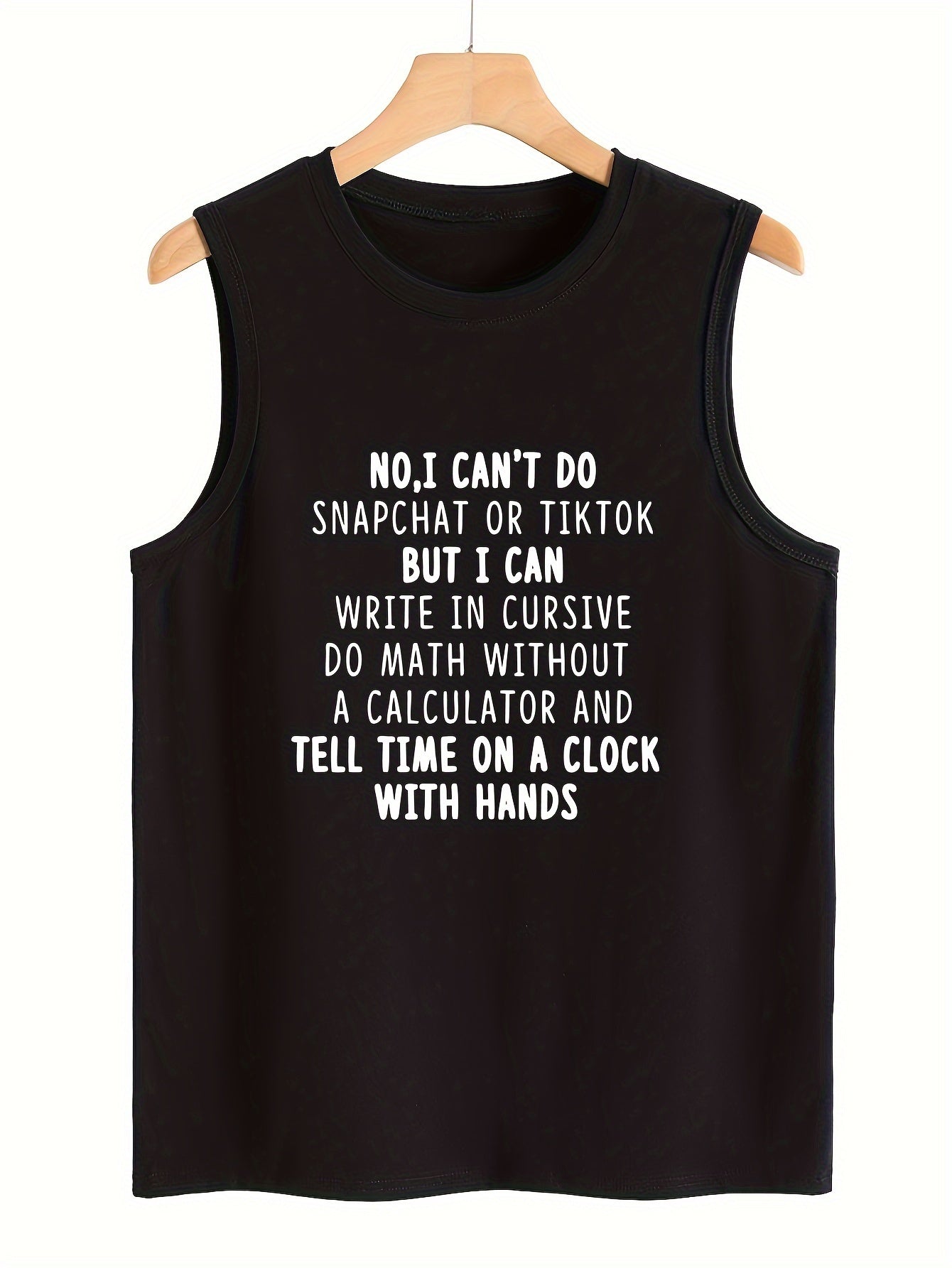 Letter Print Crew Neck Basic Tank Top Slim Fitted Summer Sports Top