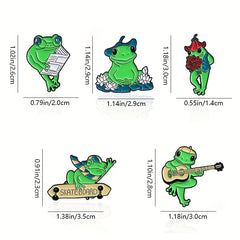 Frog Shaped Green Brooch Alloy Cartoon Pin
