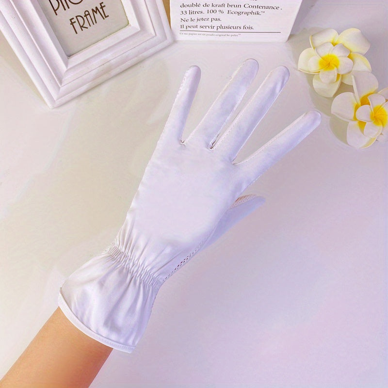 Mesh Breathable Elastic Gloves Thin Ice Silk Non-slip UV Protection