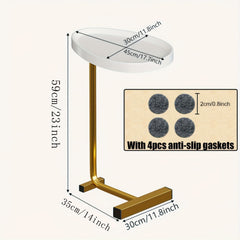 C Shaped Snack Table Slide Under Couch For Sofa Coffee Laptop Bedroom