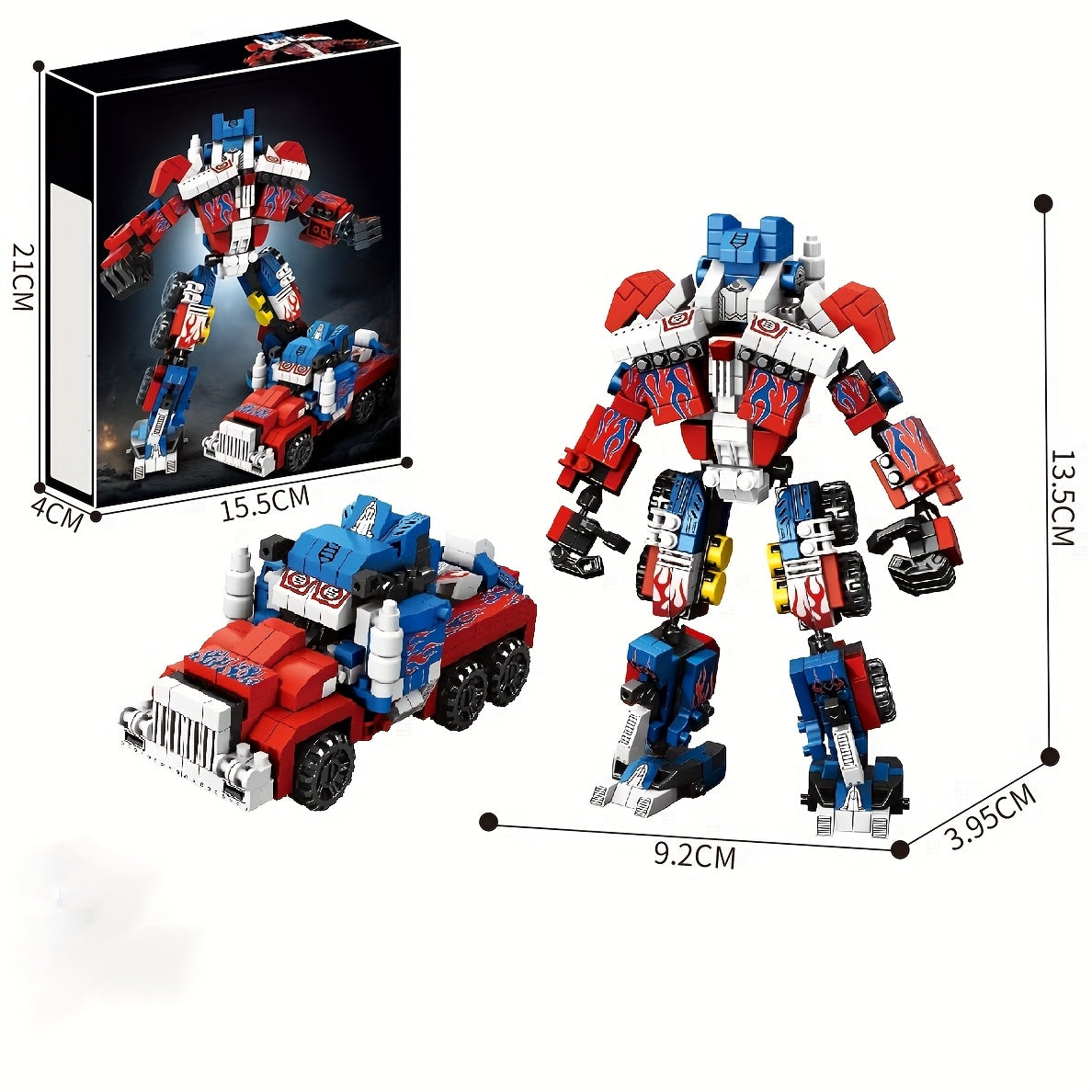 1320 PCS Transforming Brick Robot Car Set 2 in 1 Creative Model