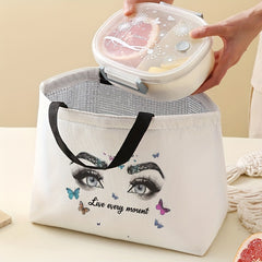 Large Eye Print Lunch Bag Insulated Reusable Box for Women Men
