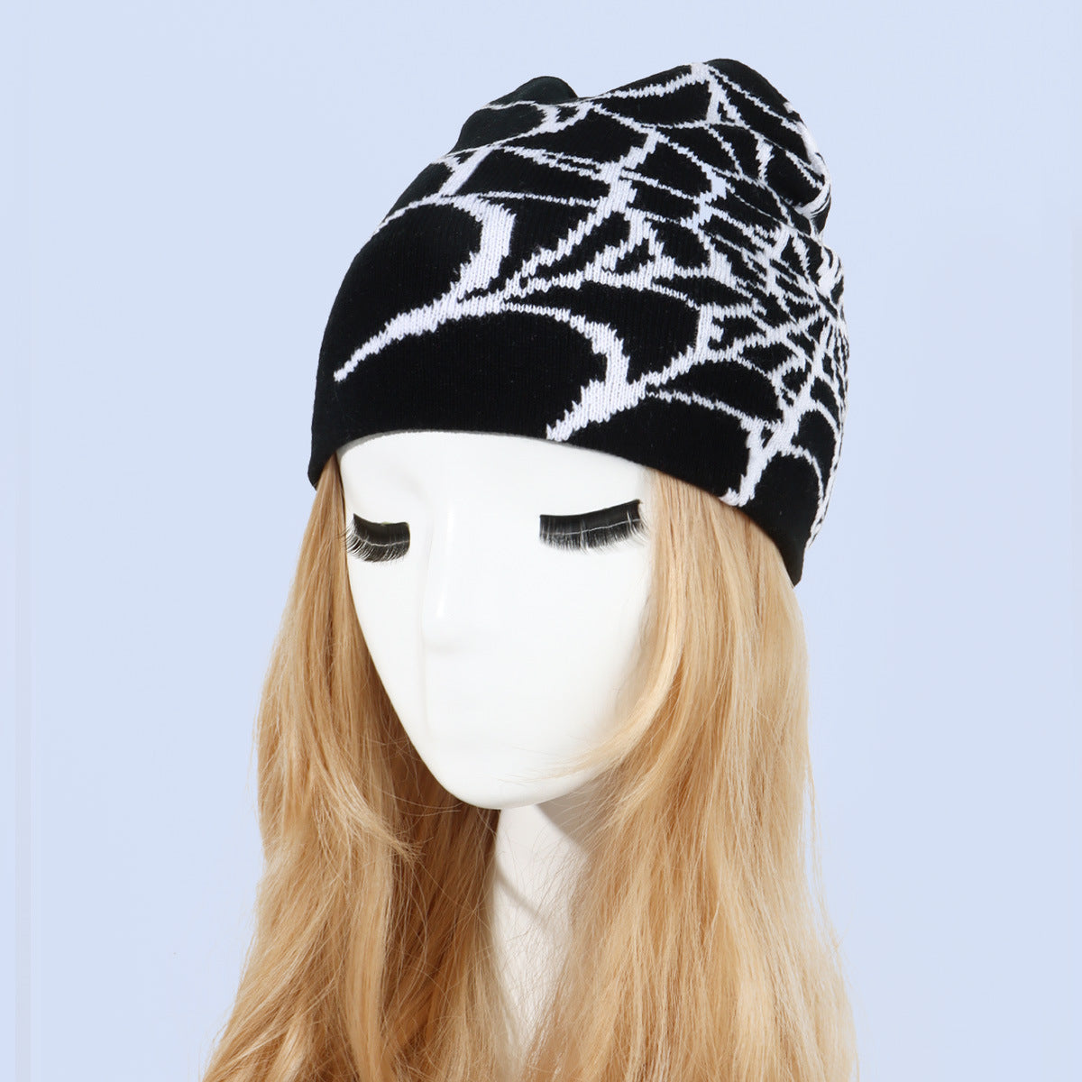 Halloween Spider Pattern Knitted Hat Winter Beanie