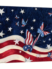 American Flag & Butterfly Print Tank Top