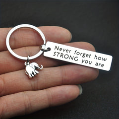 NEVER FORGET HOW STRONG YOU Keychain Inspirational Gift